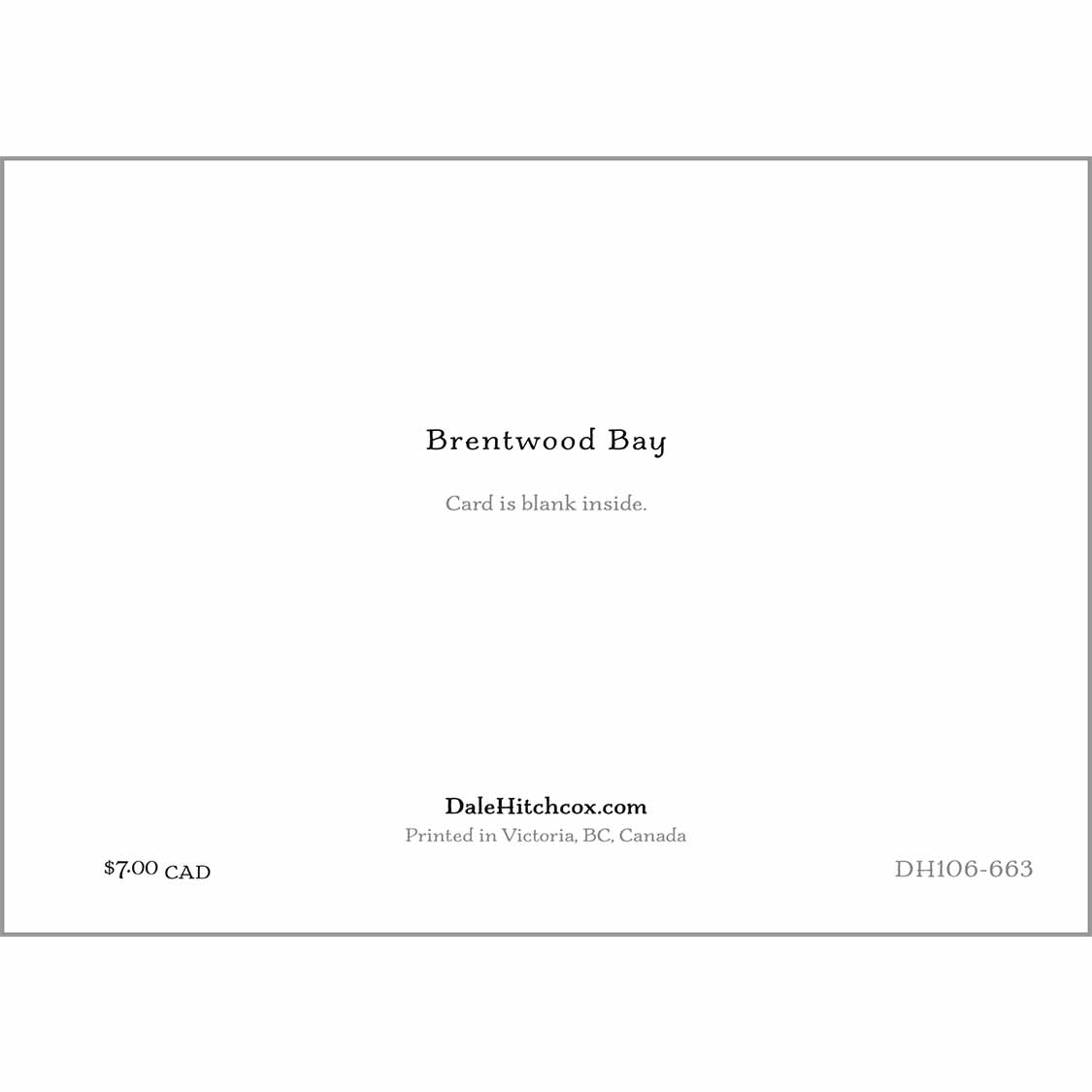 greeting card - Brentwood Bay 2