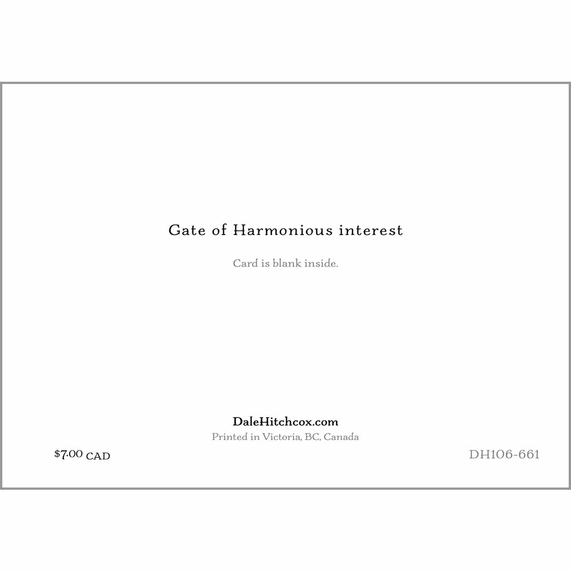 greeting card - Gate of Harmonious Interest