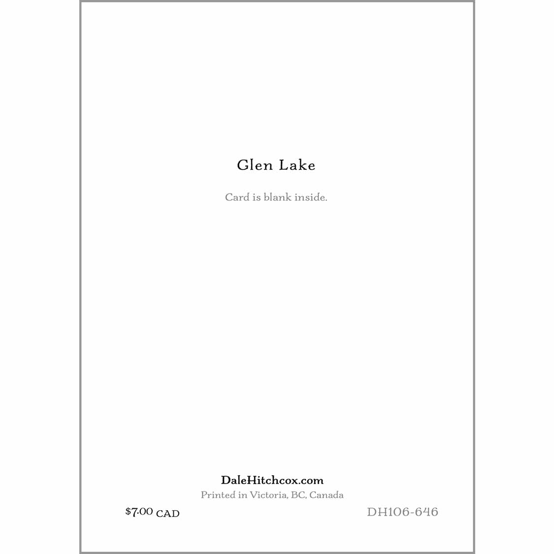 greeting card - Glen Lake Sunset