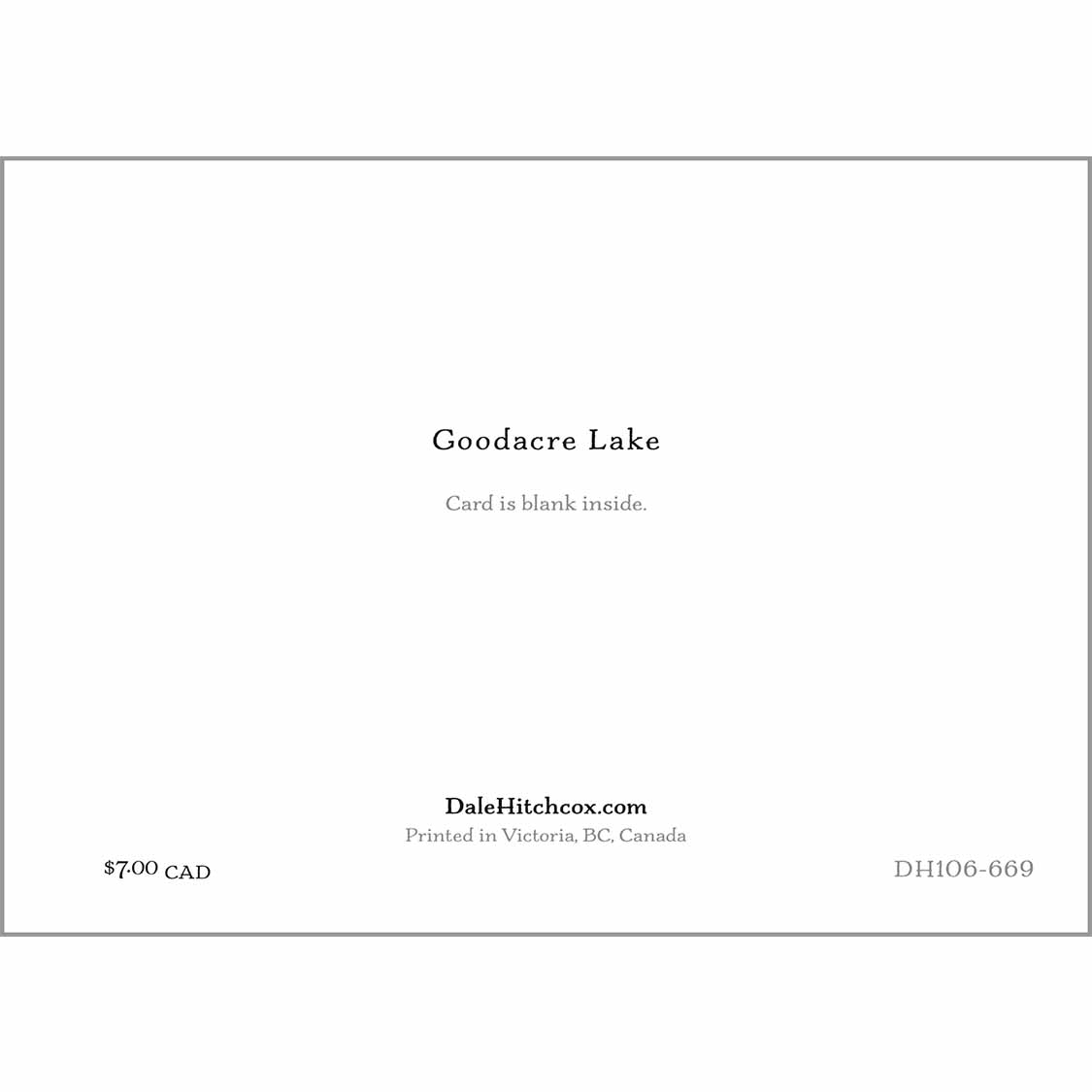 greeting card - Goodacre Lake at Night