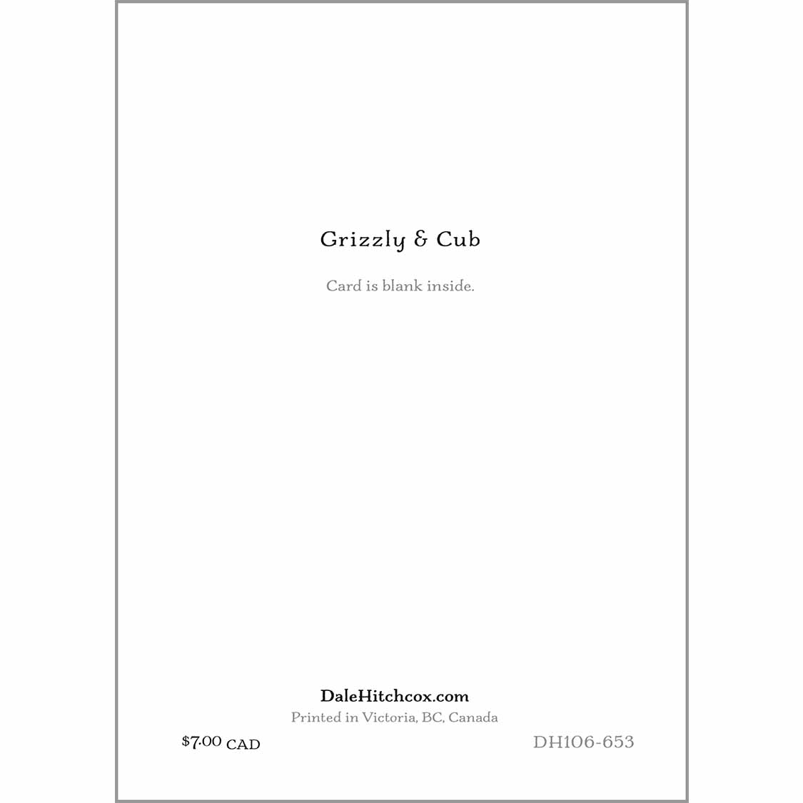 greeting card - Grizzly and Cub