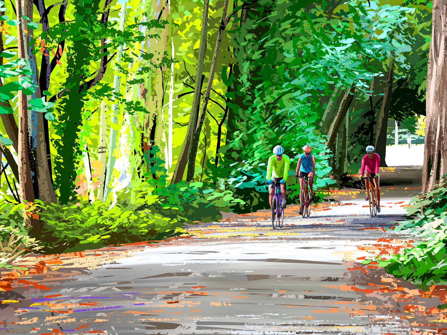 Cyclists on a Trail