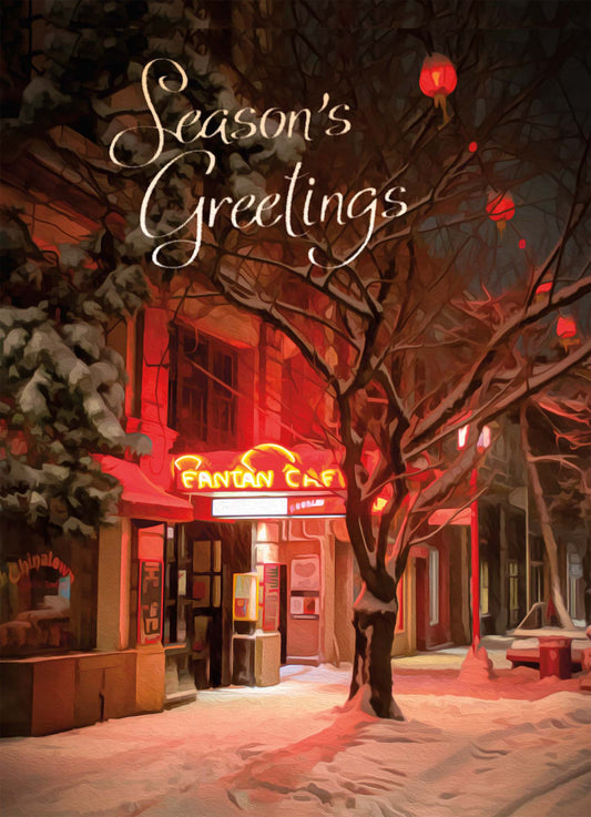 Greeting card - Fan Tan Cafe in the Snow